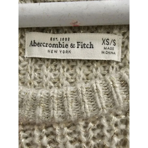 abercrombie & fitch ivory cream glitter shimmer sweater size xs/s - euc - Picture 12 of 12